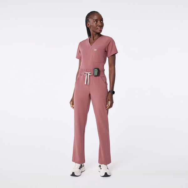women's Mauve Davia High Waisted Straight Leg - Scrub Pant