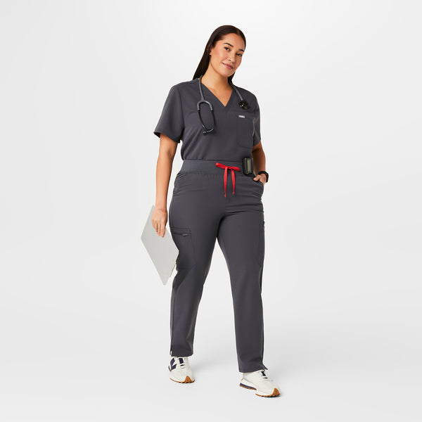 women's Charcoal High Waisted Yola™ - Petite Skinny Scrub Pants (3XL - 6XL)
