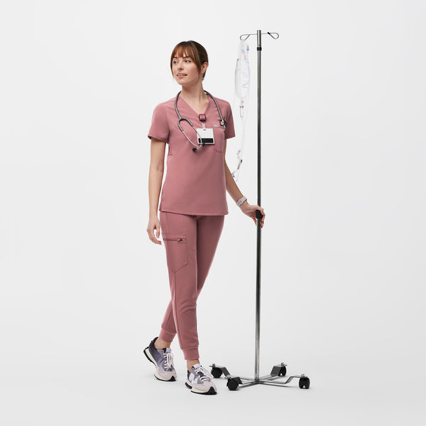 women's Mauve Catarina™ - One-Pocket Scrub Top