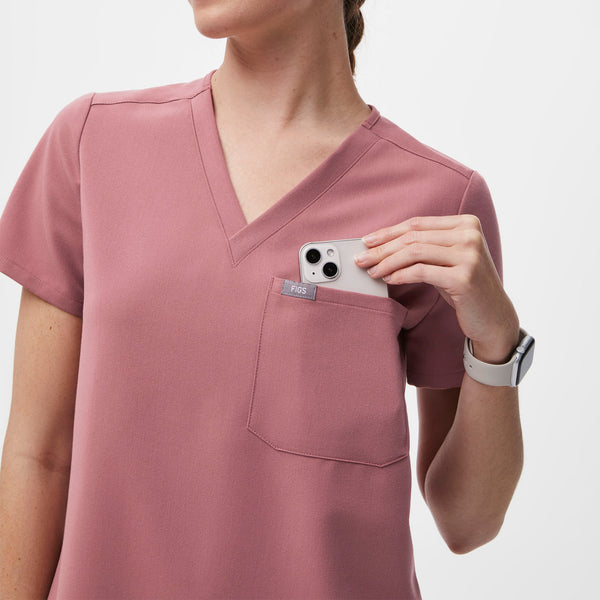 women's Mauve Catarina™ - One-Pocket Scrub Top