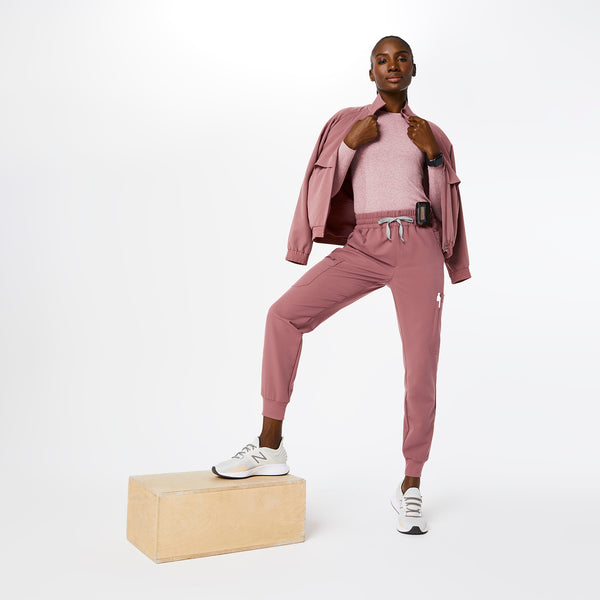 women's Mauve High Waisted Uman Relaxed - Jogger Scrub Pants