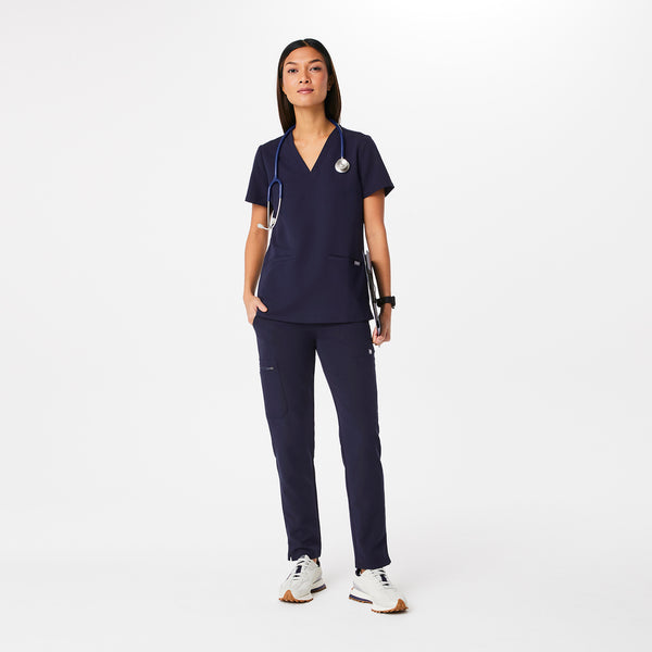 Women's Navy Casma™ - Three-Pocket Scrub Top