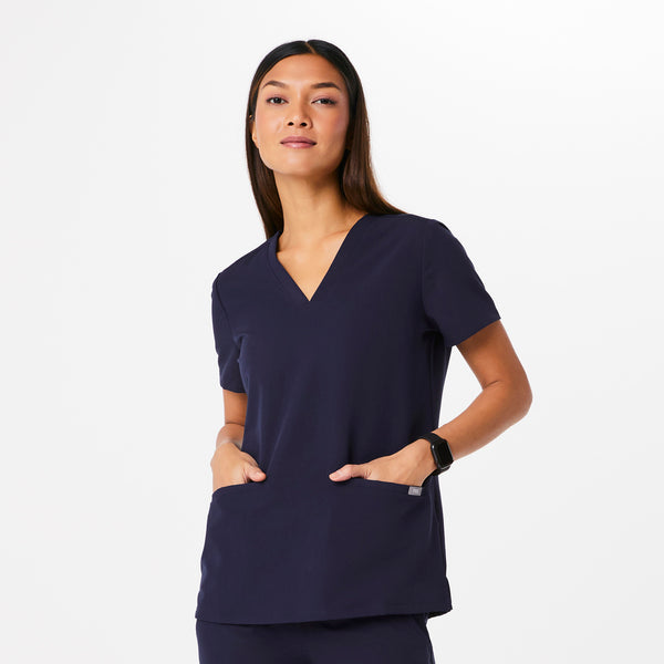 Women's Navy Casma™ - Three-Pocket Scrub Top