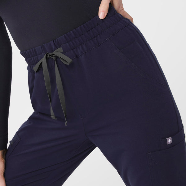 women's Navy High Waisted Uman Relaxed - Jogger Scrub Pants