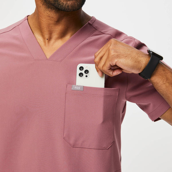 men's Mauve Chisec™ - Three-Pocket Scrub Top (3XL - 6XL)