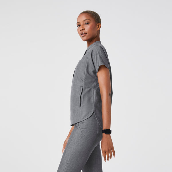 women's Graphite Montex - Mock Neck Scrub Top