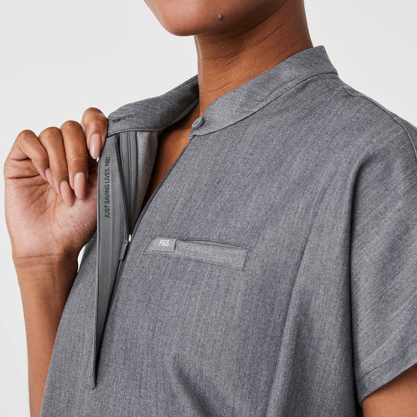 women's Graphite Montex - Mock Neck Scrub Top