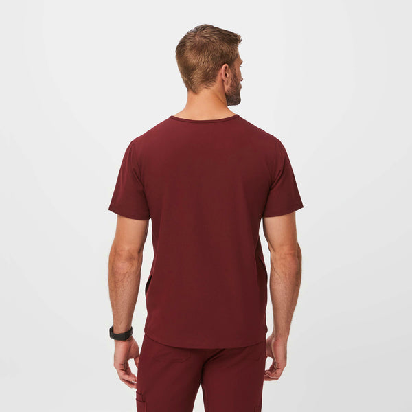 Men's Burgundy Chisec™ - Three-Pocket Scrub Top