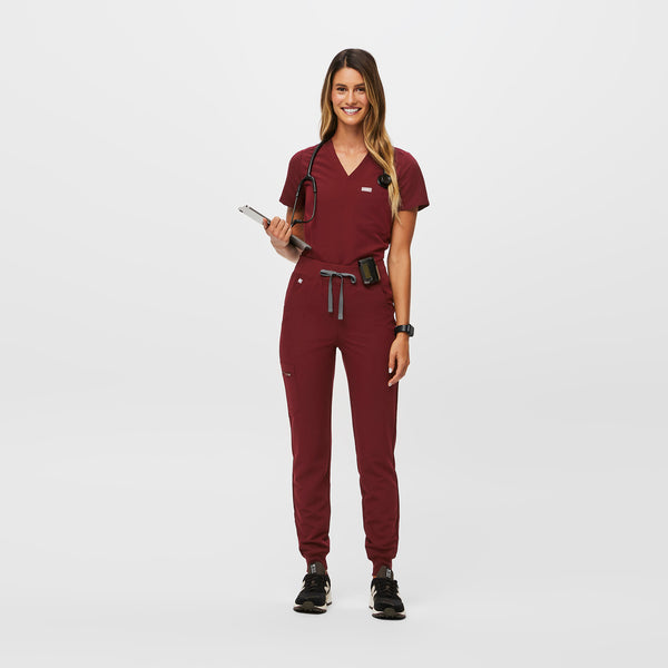 women's Burgundy Zamora™ High Waisted - Tall Jogger Scrub Pants