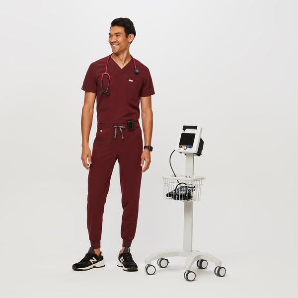 Men's Burgundy Tansen™ - Short Jogger Scrub Pants