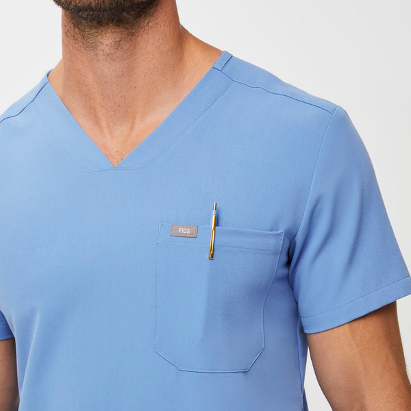 Men's Ceil Blue Chisec™ - Three-Pocket Scrub Top