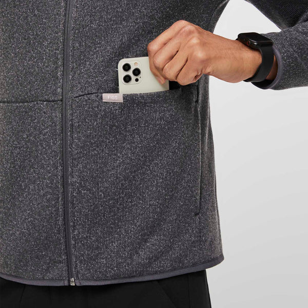 men's Heather Dark Charcoal On-Shift™ - Sweater Knit Jacket