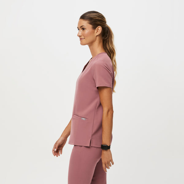 women's Mauve Casma™ - Three-Pocket Scrub Top