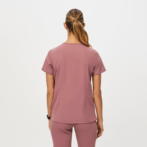 women's Mauve Casma™ - Three-Pocket Scrub Top