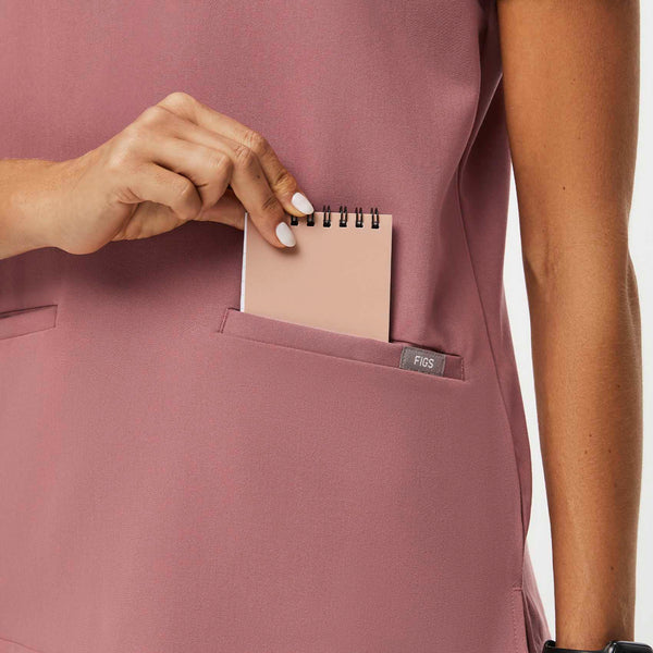 women's Mauve Casma™ - Three-Pocket Scrub Top