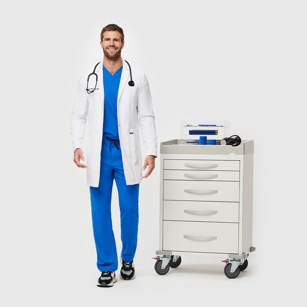 Men's White Harlem - Slim Long Lab Coat