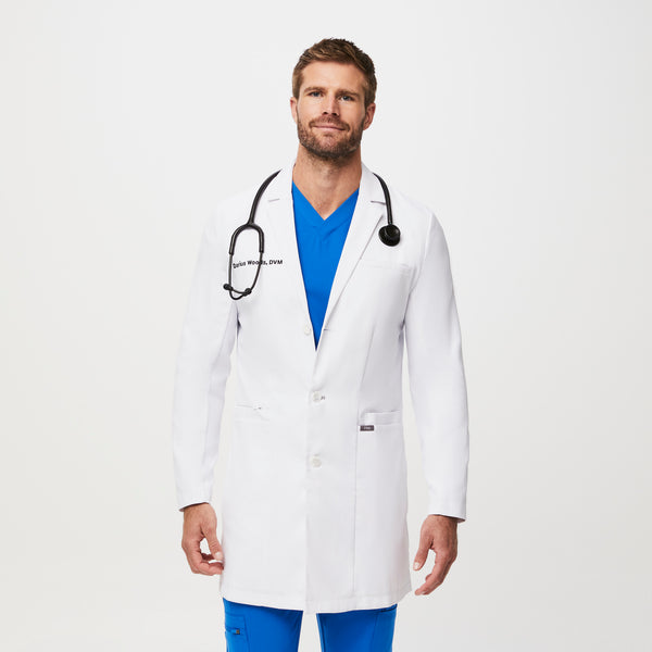 Men's White Harlem - Slim Long Lab Coat
