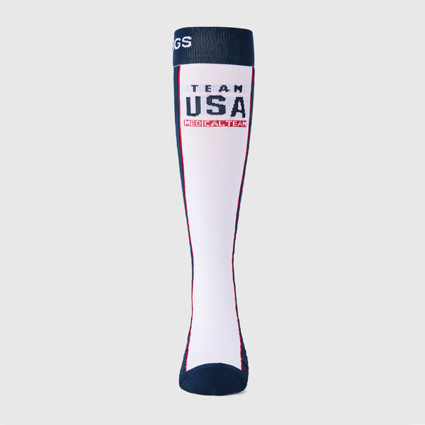 women's Optic White FIGS x Team USA Stripe - Compression Socks