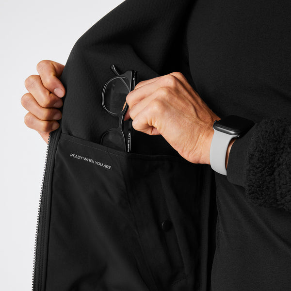 men's Black On Shift High Pile - Fleece Bomber Jacket™