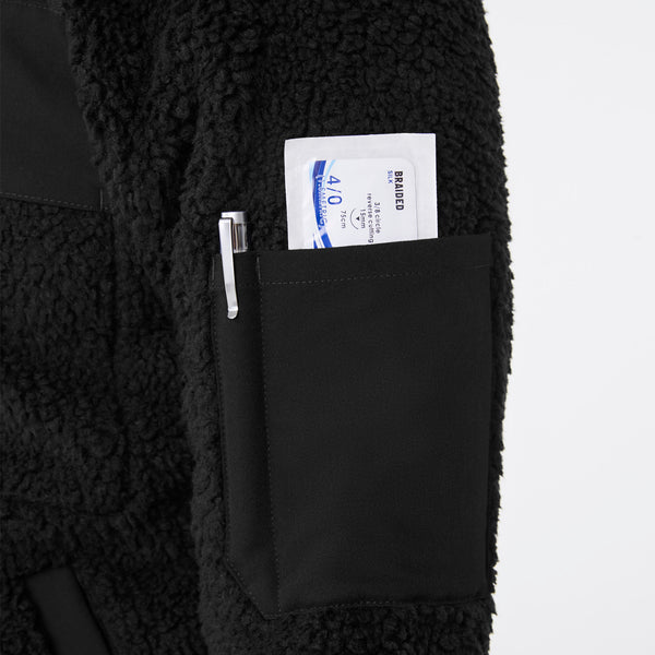 men's Black On Shift High Pile - Fleece Bomber Jacket™