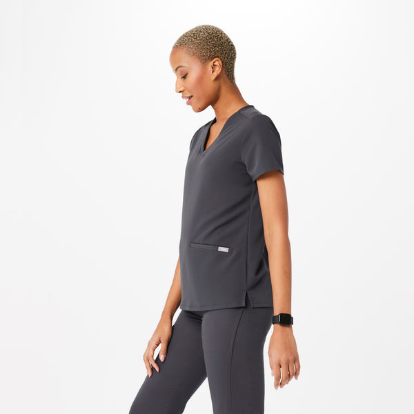 women's Charcoal Casma™- Three-Pocket Scrub Top (3XL - 6XL)