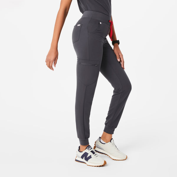 women's Charcoal High Waisted Zamora™ - Jogger Scrub Pants (3XL - 6XL)