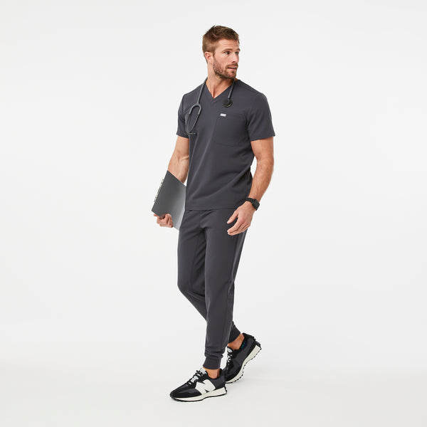 Men's Charcoal Leon™ - Three-Pocket Scrub Top