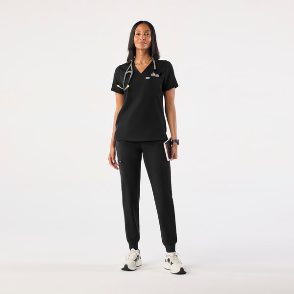 Women's Black Catarina™ - One-Pocket Scrub Top