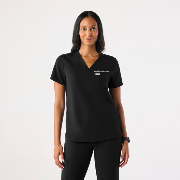 Women's Black Catarina™ - One-Pocket Scrub Top