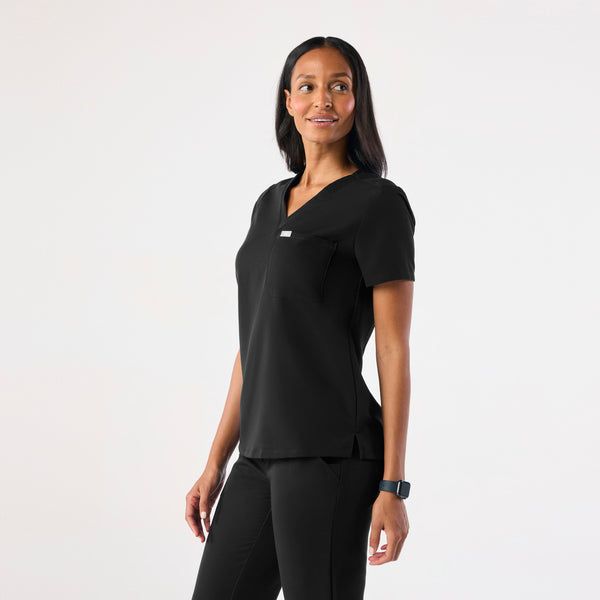 Women's Black Catarina™ - One-Pocket Scrub Top