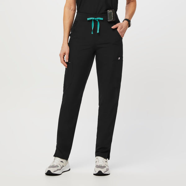 women's Black FREEx™ Lined Yola™ High Waisted - Petite Skinny Scrub Pants