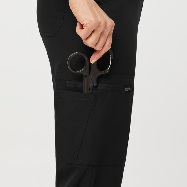 women's Black FREEx™ Lined Yola™ High Waisted - Petite Skinny Scrub Pants