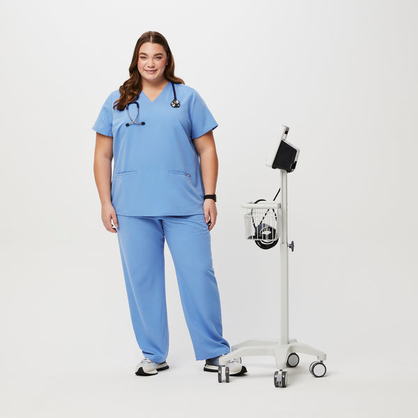 women's Ceil Blue Casma™- Three-Pocket Scrub Top (3XL - 6XL)