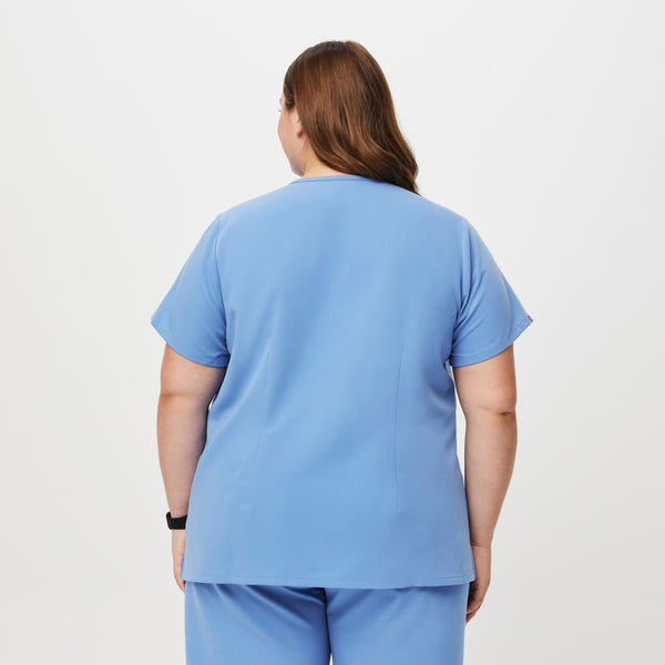 women's Ceil Blue Casma™- Three-Pocket Scrub Top (3XL - 6XL)