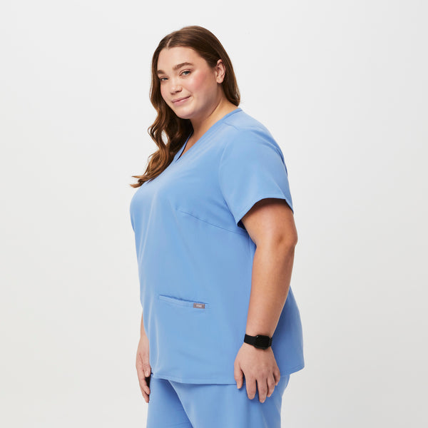 women's Ceil Blue Casma™- Three-Pocket Scrub Top (3XL - 6XL)