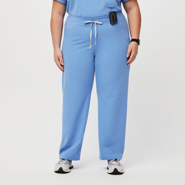 women's Ceil Blue High Waisted Livingston™ - Petite Basic Scrub Pants (3XL - 6XL)
