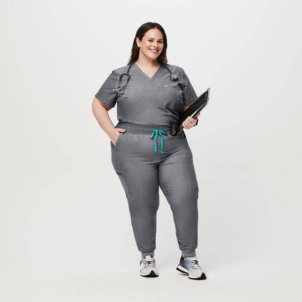 women's Graphite High Waisted Zamora™ - Petite Jogger Scrub Pants (3XL - 6XL)