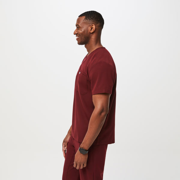 Men's Burgundy Leon™ - Three-Pocket Scrub Top