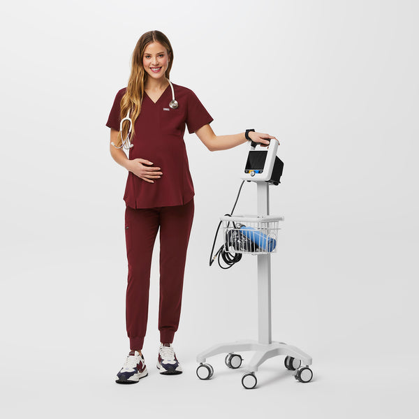 Women's Burgundy Zamora™ Maternity - Jogger Scrub Pants