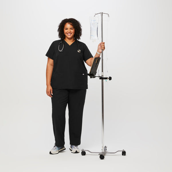 women's Black Casma™- Three-Pocket Scrub Top (3XL - 6XL)