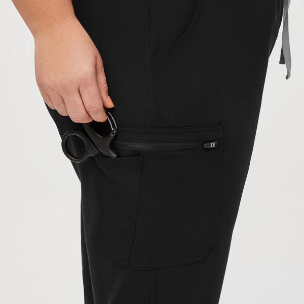 women's Black High Waisted Yola™ - Skinny Scrub Pants (3XL - 6XL)