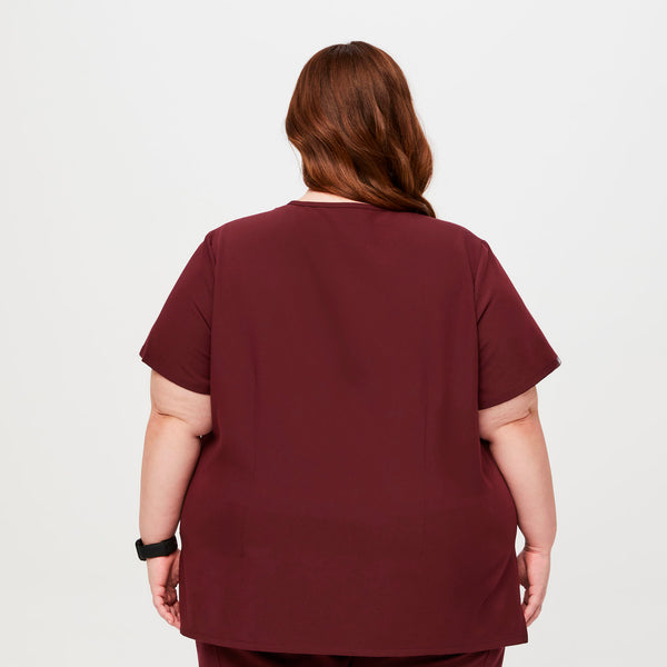 women's Burgundy Casma™- Three-Pocket Scrub Top (3XL - 6XL)
