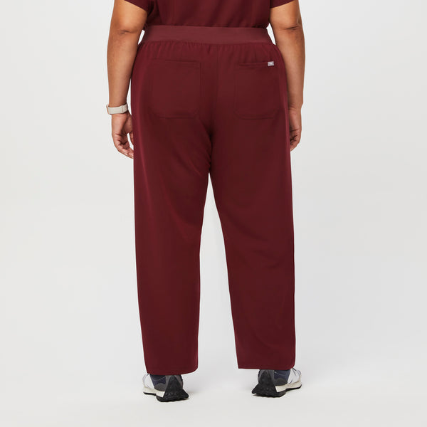women's Burgundy High Waisted Livingston™ - Basic Scrub Pants (3XL - 6XL)