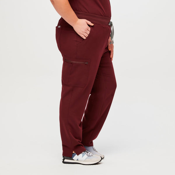 women's Burgundy High Waisted Yola™ - Skinny Scrub Pants (3XL - 6XL)