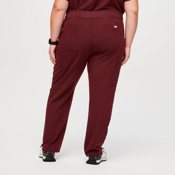 women's Burgundy High Waisted Yola™ - Skinny Scrub Pants (3XL - 6XL)