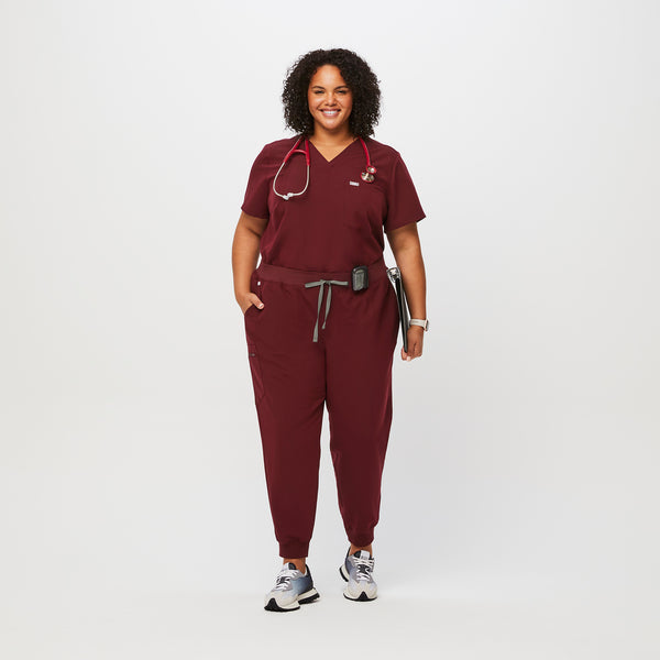 women's Burgundy Zamora™ - Tall Jogger Scrub Pants (3XL - 6XL)