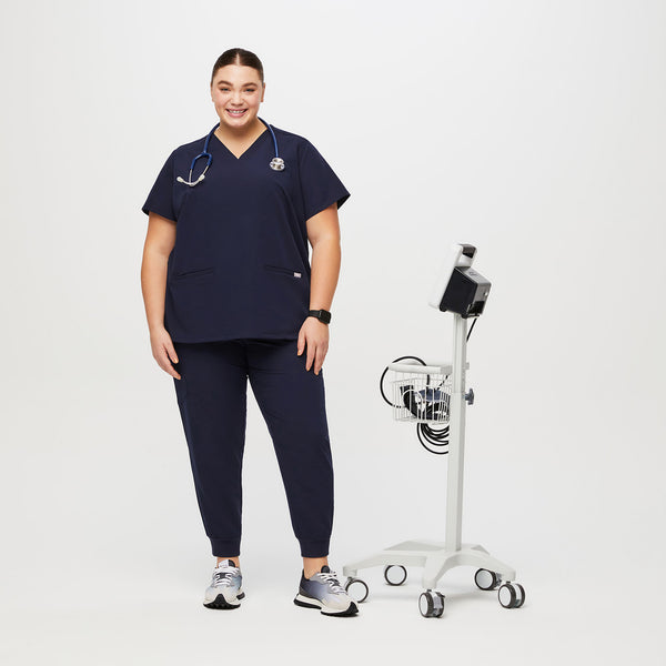 women's Navy Casma™- Three-Pocket Scrub Top (3XL - 6XL)