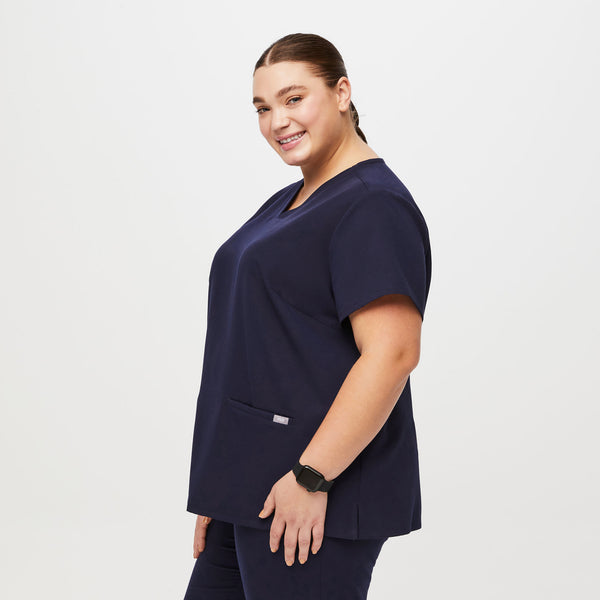 women's Navy Casma™- Three-Pocket Scrub Top (3XL - 6XL)