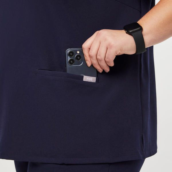 women's Navy Casma™- Three-Pocket Scrub Top (3XL - 6XL)