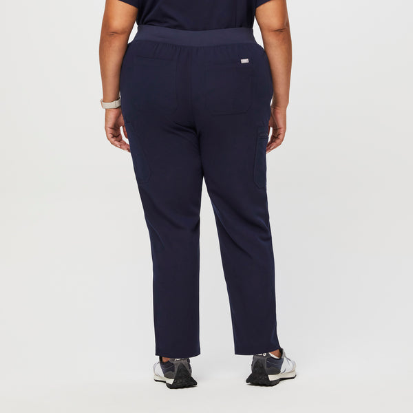 women's Navy High Waisted Yola™ - Skinny Scrub Pants (3XL - 6XL)